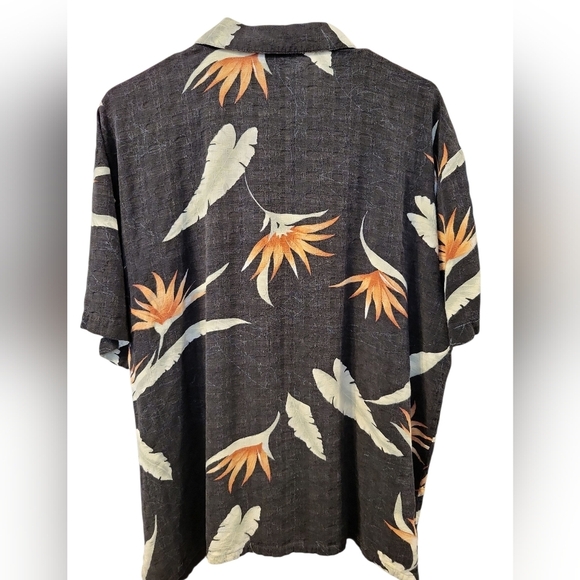 After Dark By Falcon Hawaiian Men's Black Floral Shirt Large - Picture 7 of 10